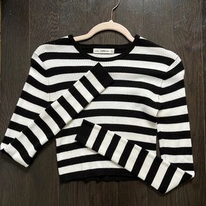 Black and White Striped Sweater